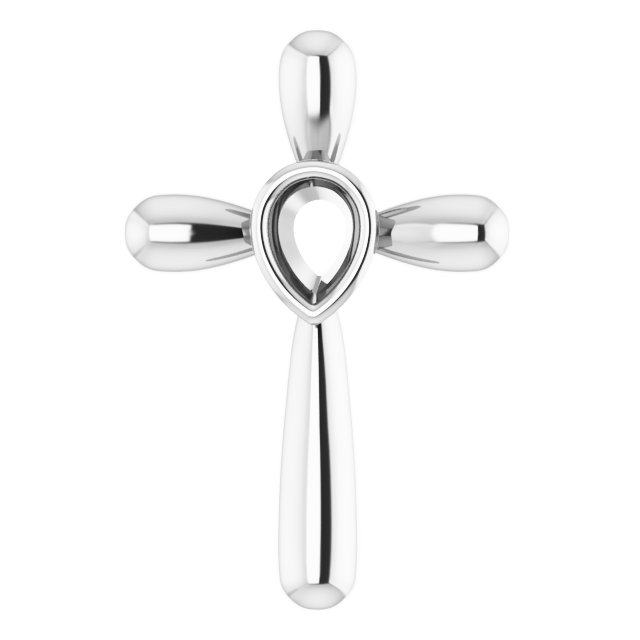 Solitaire Bezel-Set Cross Pendant