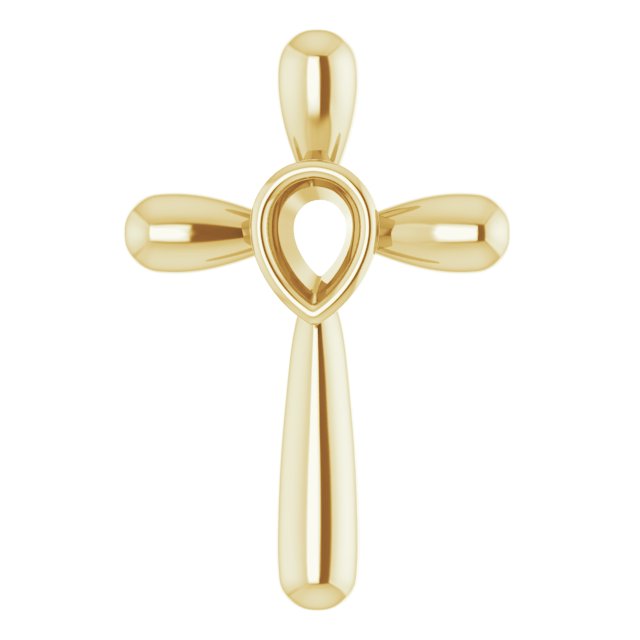 Solitaire Bezel-Set Cross Pendant