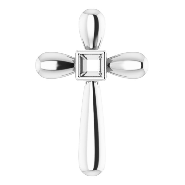 Solitaire Bezel-Set Cross Pendant