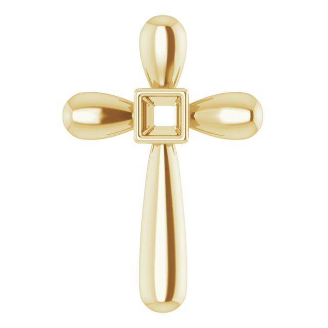 Solitaire Bezel-Set Cross Pendant