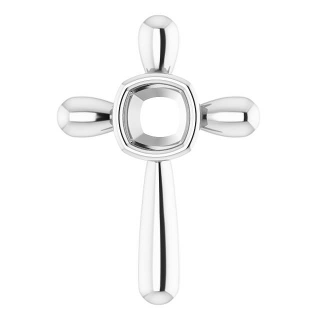 Solitaire Bezel-Set Cross Pendant