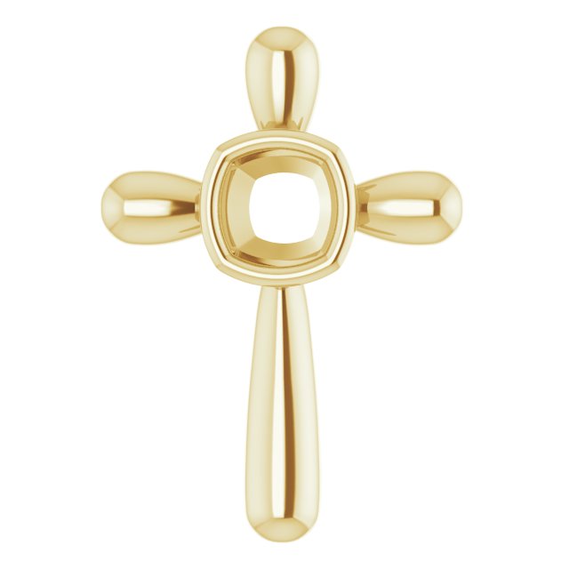 Solitaire Bezel-Set Cross Pendant
