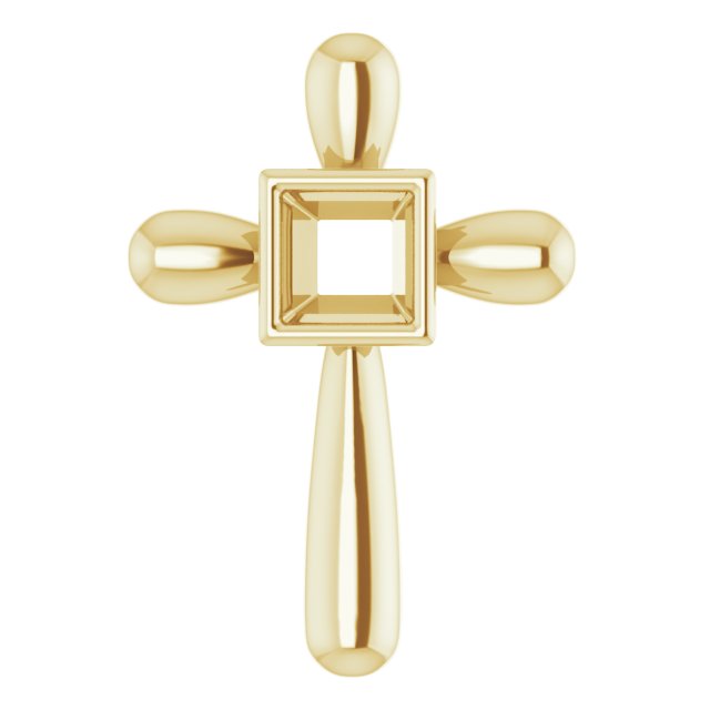 Solitaire Bezel-Set Cross Pendant