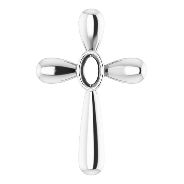 Solitaire Bezel-Set Cross Pendant