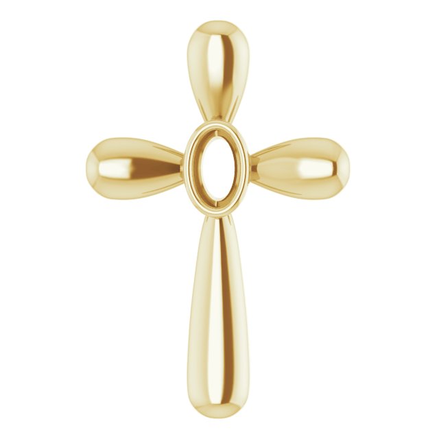 Solitaire Bezel-Set Cross Pendant