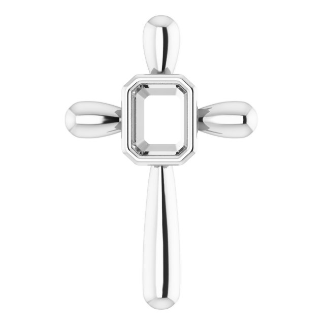 Solitaire Bezel-Set Cross Pendant