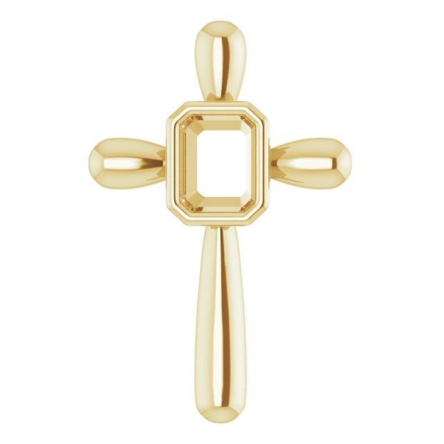 Solitaire Bezel-Set Cross Pendant