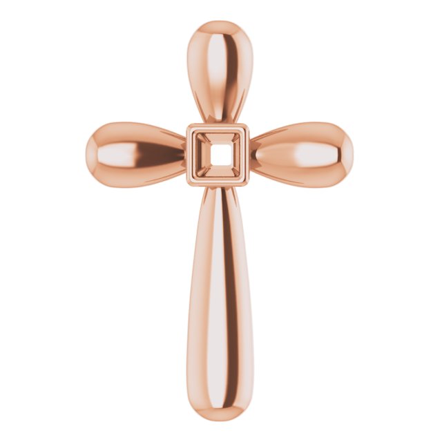 Solitaire Bezel-Set Cross Pendant