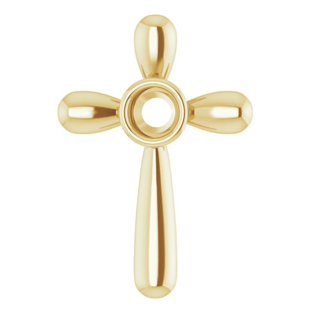 Solitaire Bezel-Set Cross Pendant