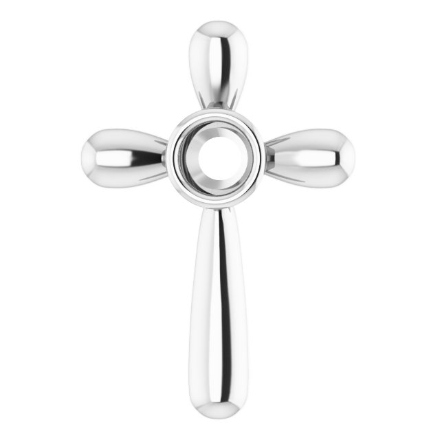 Solitaire Bezel-Set Cross Pendant