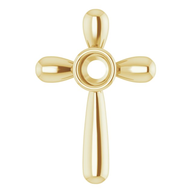 Solitaire Bezel-Set Cross Pendant