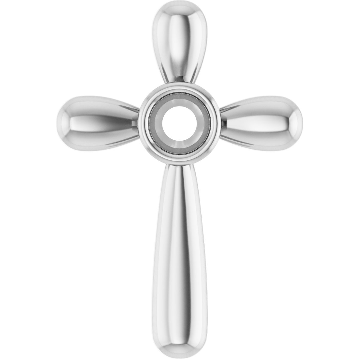 Solitaire Bezel-Set Cross Pendant