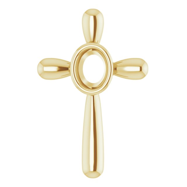 Solitaire Bezel-Set Cross Pendant