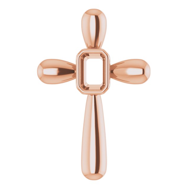 Solitaire Bezel-Set Cross Pendant