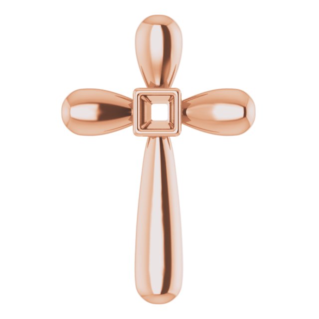 Solitaire Bezel-Set Cross Pendant