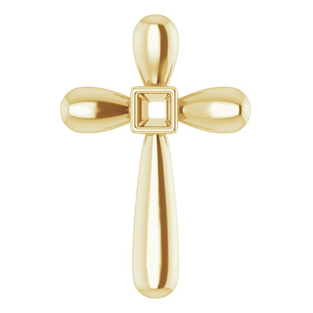 Solitaire Bezel-Set Cross Pendant