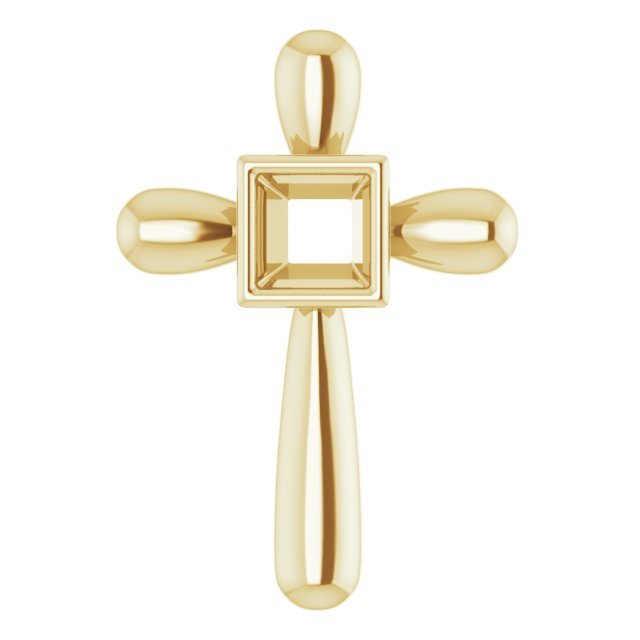 Solitaire Bezel-Set Cross Pendant