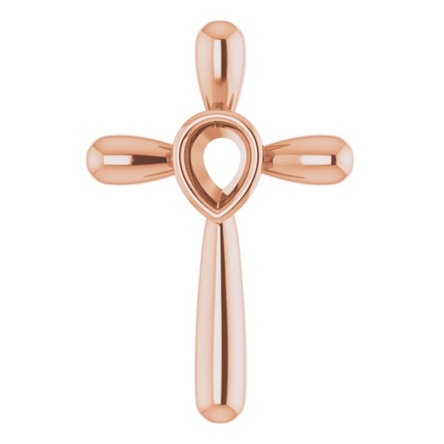 Solitaire Bezel-Set Cross Pendant