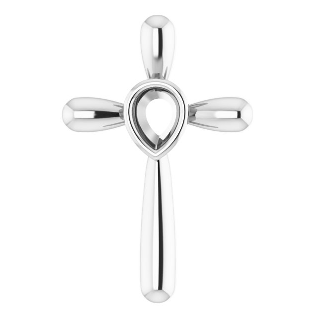 Solitaire Bezel-Set Cross Pendant