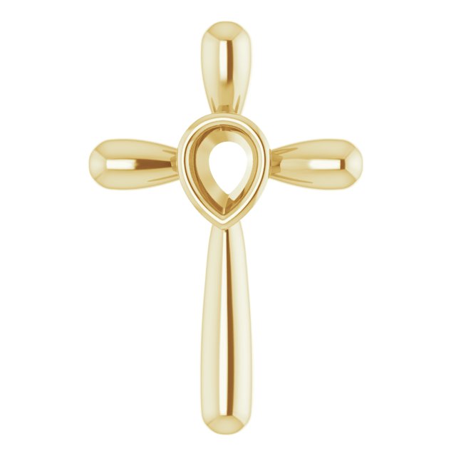 Solitaire Bezel-Set Cross Pendant