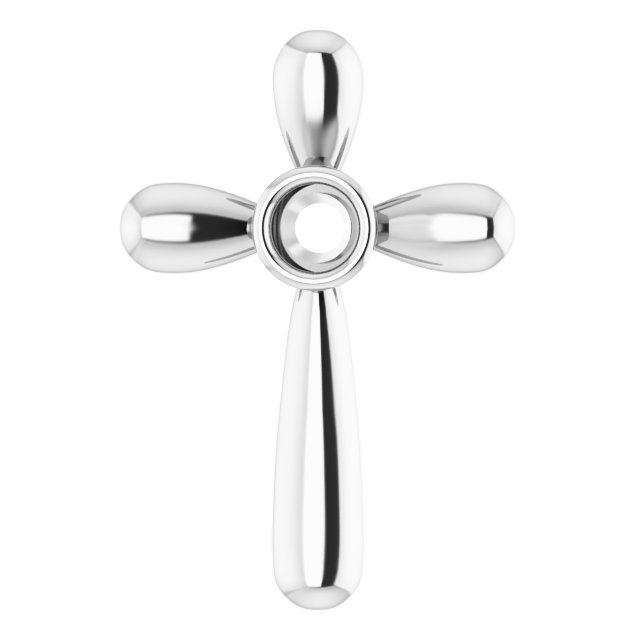 Solitaire Bezel-Set Cross Pendant