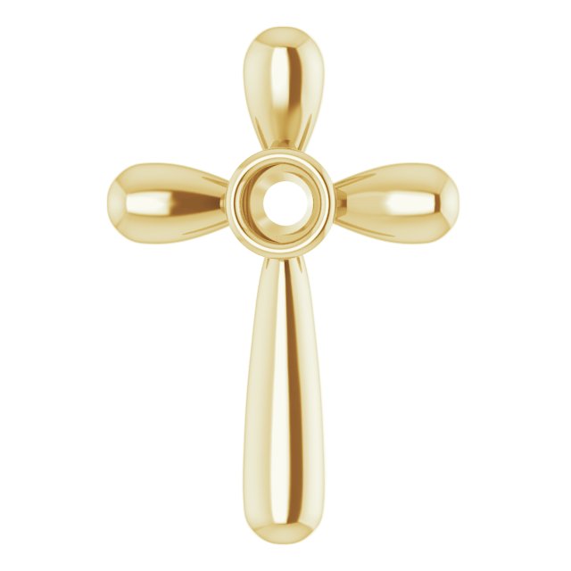 Solitaire Bezel-Set Cross Pendant