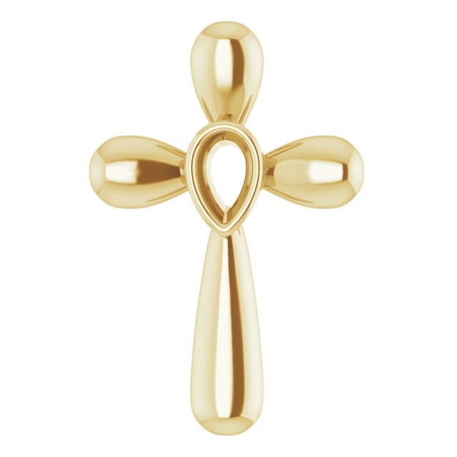 Solitaire Bezel-Set Cross Pendant