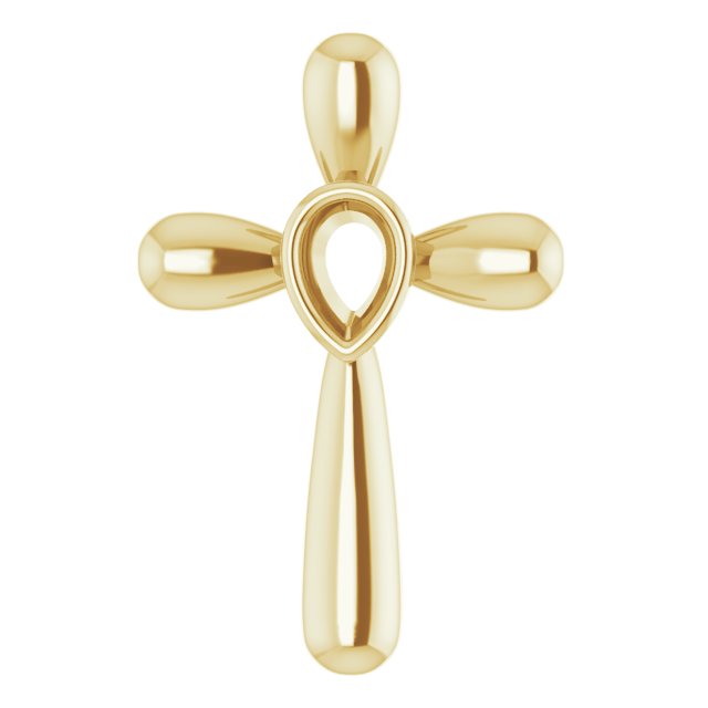 Solitaire Bezel-Set Cross Pendant