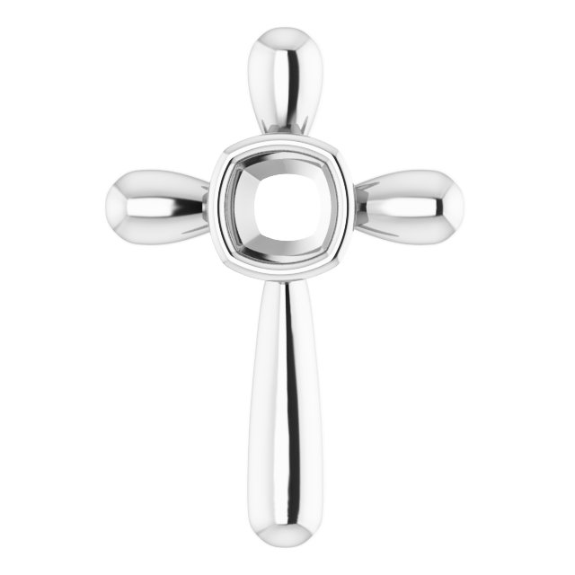 Solitaire Bezel-Set Cross Pendant