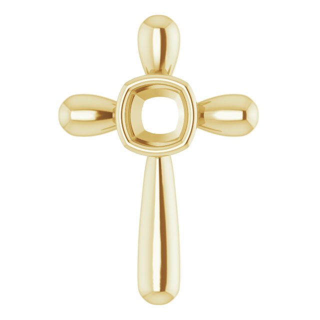 Solitaire Bezel-Set Cross Pendant