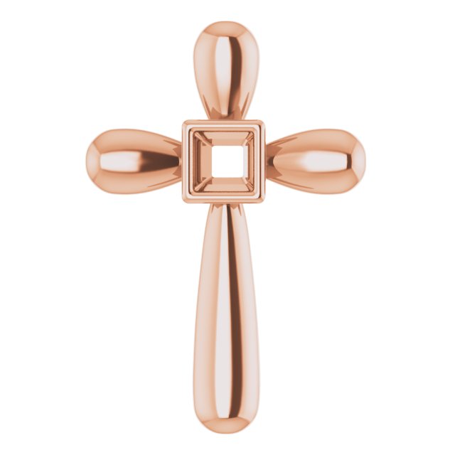 Solitaire Bezel-Set Cross Pendant