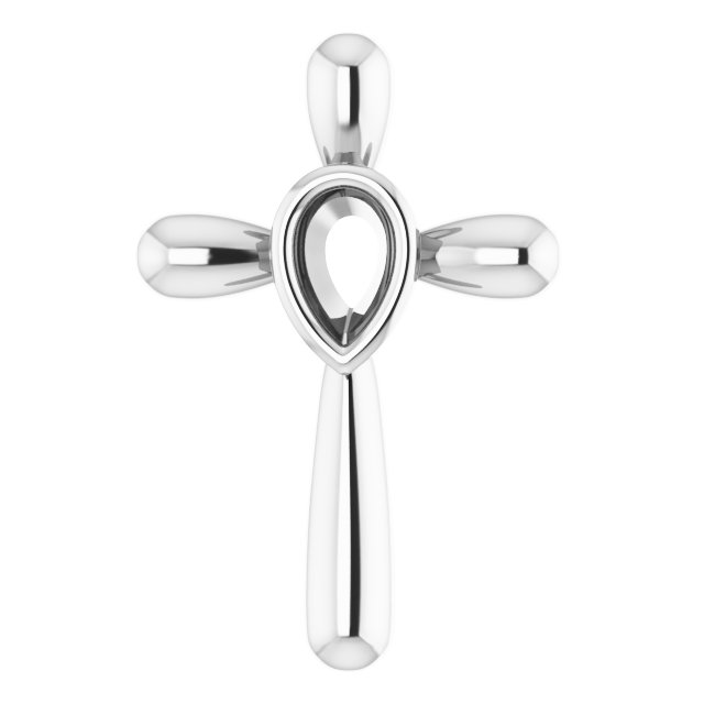 Solitaire Bezel-Set Cross Pendant