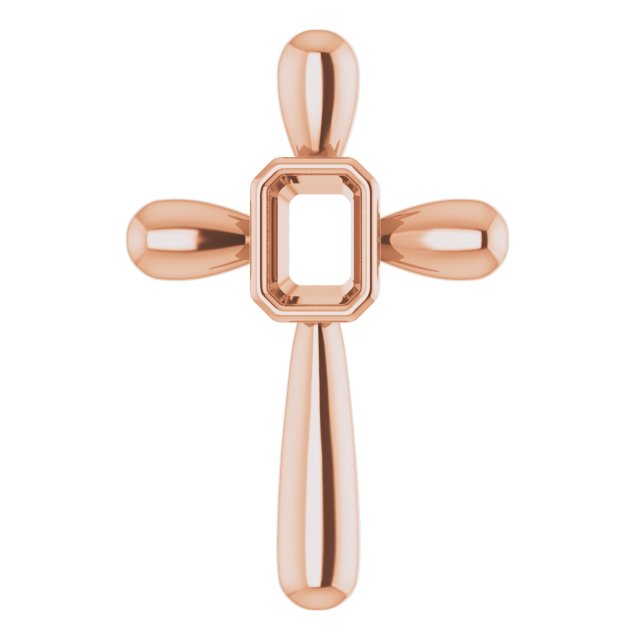 Solitaire Bezel-Set Cross Pendant