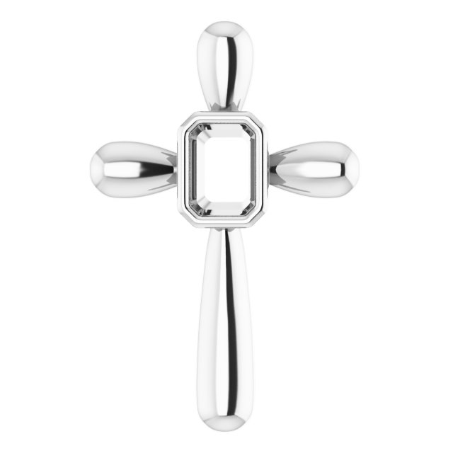 Solitaire Bezel-Set Cross Pendant