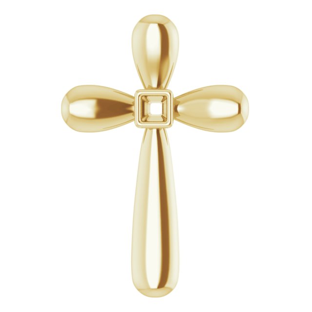 Solitaire Bezel-Set Cross Pendant