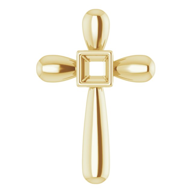 Solitaire Bezel-Set Cross Pendant