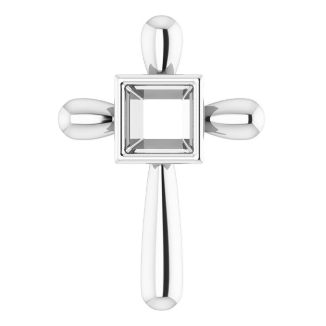 Solitaire Bezel-Set Cross Pendant
