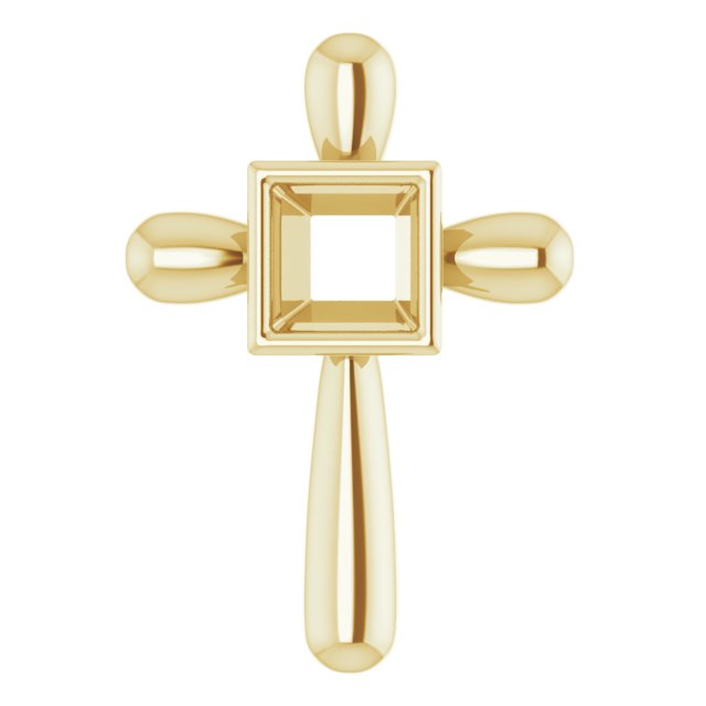 Solitaire Bezel-Set Cross Pendant
