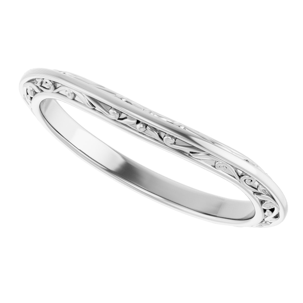 14K White Matching Band-5