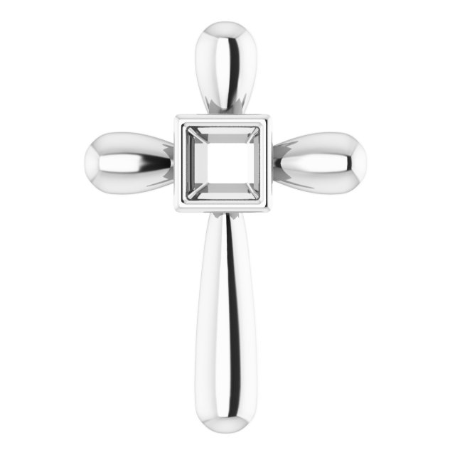 Solitaire Bezel-Set Cross Pendant