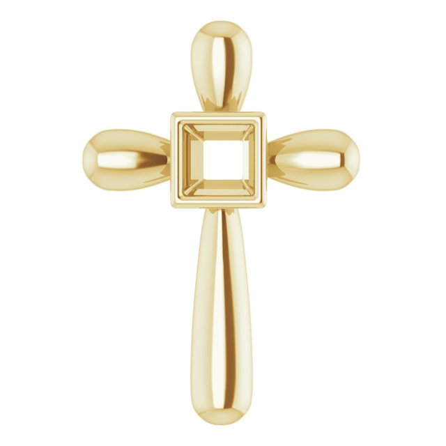 Solitaire Bezel-Set Cross Pendant