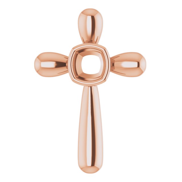 Solitaire Bezel-Set Cross Pendant