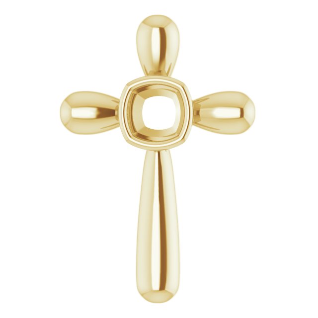 Solitaire Bezel-Set Cross Pendant