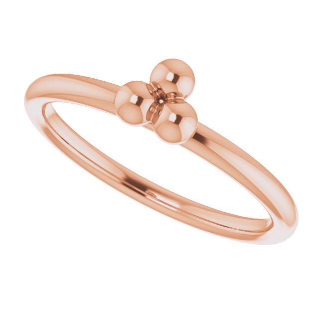 14K Rose Stackable Beaded Ring 