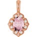 14K Rose Natural Pink Morganite & .08 CTW Natural Diamond Pendant
