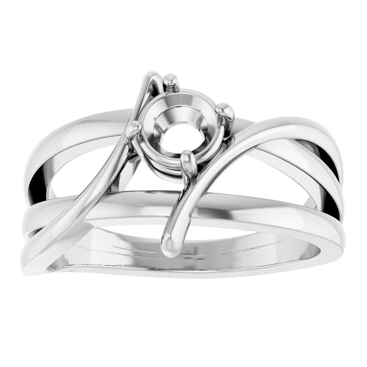 14K White 4 mm Round Forever One™ Colorless Lab-Grown Moissanite Ring 