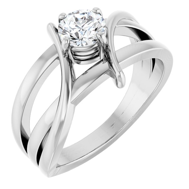 Sterling Silver 1/2 CT Natural Diamond Ring 