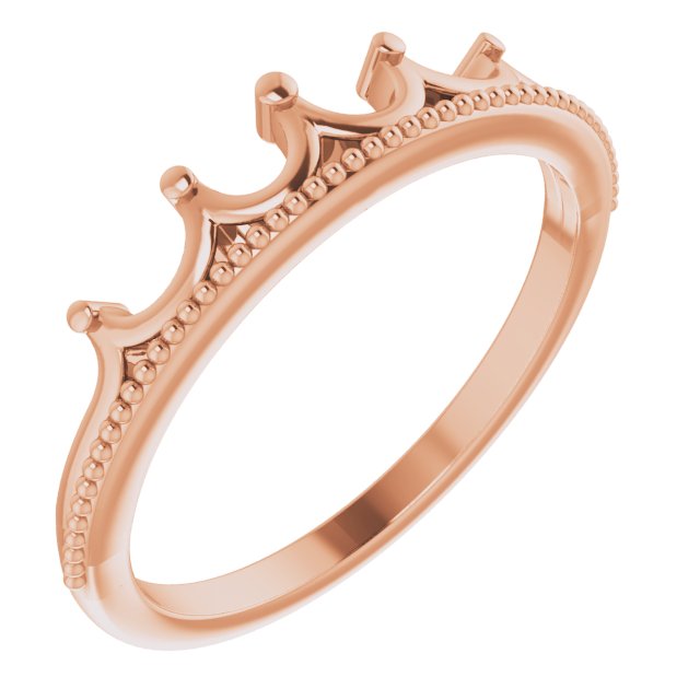 14K Rose Stackable Crown Ring 