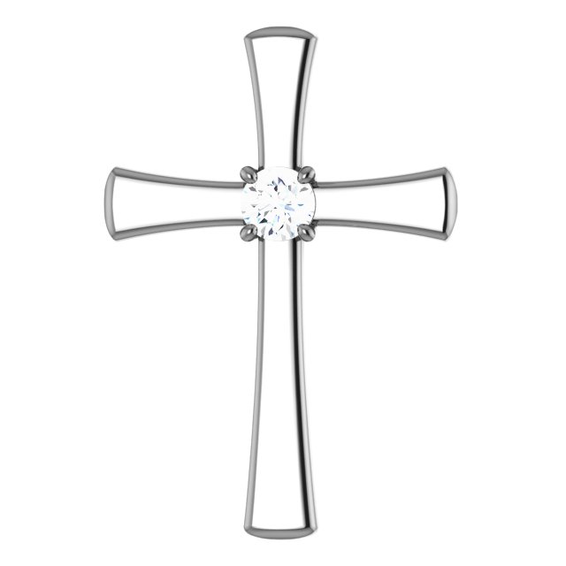 Solitaire Cross Pendant