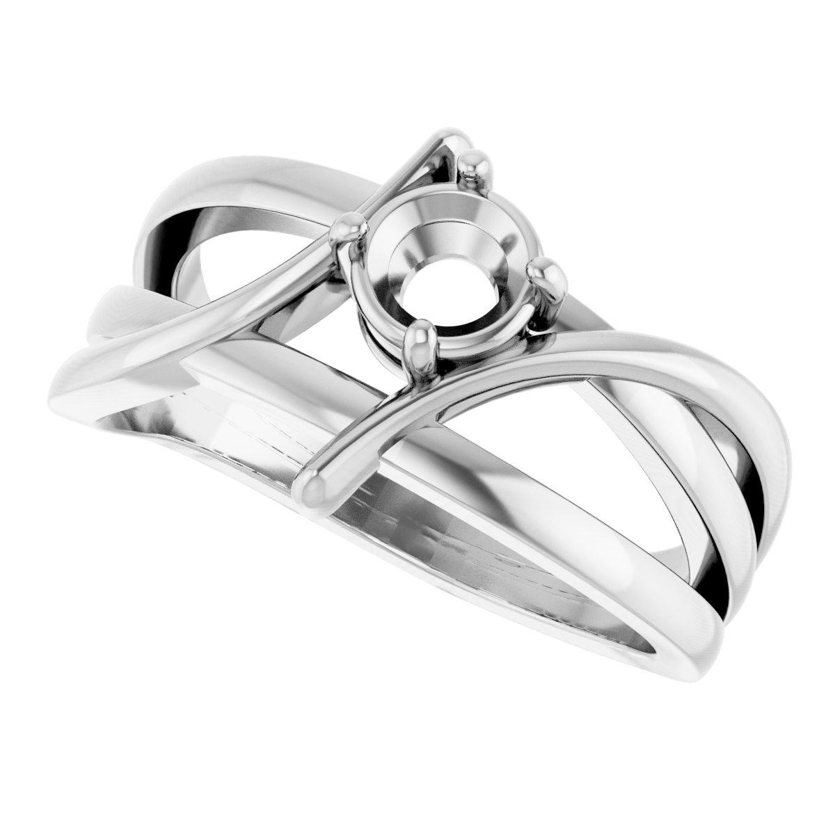 14K White 4 mm Round Forever One™ Colorless Lab-Grown Moissanite Ring 